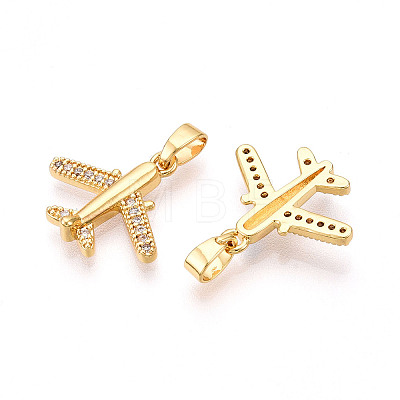 Brass Micro Pave Cubic Zirconia Pendants KK-T070-82G-1