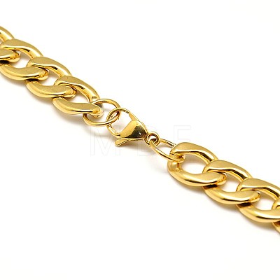 304 Stainless Steel Curb Chain/Twisted Chain Necklaces STAS-A028-N127G-1