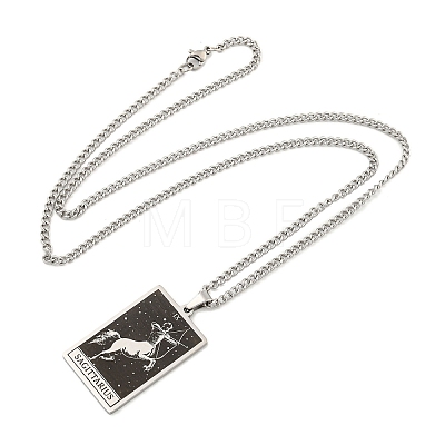 Non-Tarnish 304 Stainless Steel Tarot Pendant Necklaces NJEW-A026-01P-09-1