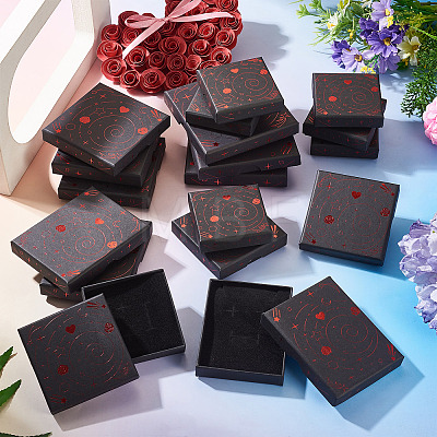 10Pcs Hot Stamping Planet Cardboard Jewelry Packaging Boxes CON-TA0001-44B-1