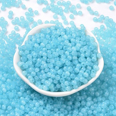 6/0 Imitation Jade Glass Seed Beads SEED-T006-04A-08-1