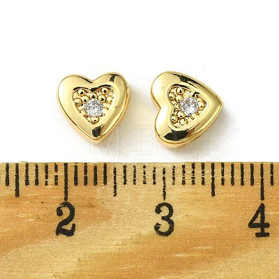 Brass Micro Pave Cubic Zirconia Beads FIND-Z035-18G-1