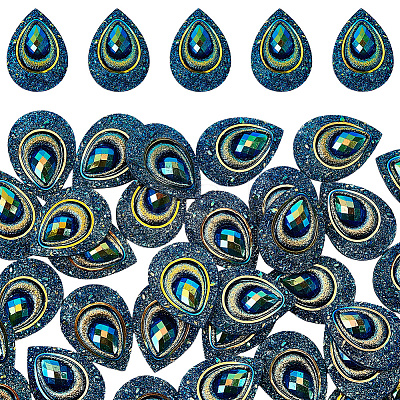 50Pcs Resin Cabochons CRES-GF0001-07A-1