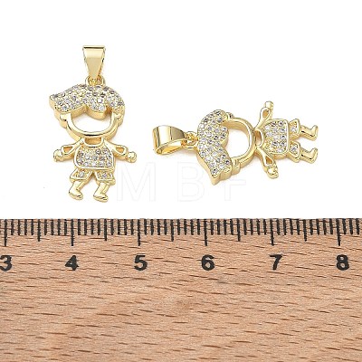 Brass Micro Pave Clear Cubic Zirconia Pendants CU-CBA9AFC-01G-11-1