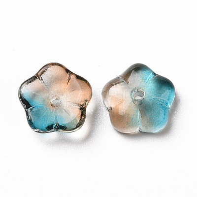 Transparent Spray Painted Glass Beads GLAA-I050-01F-1