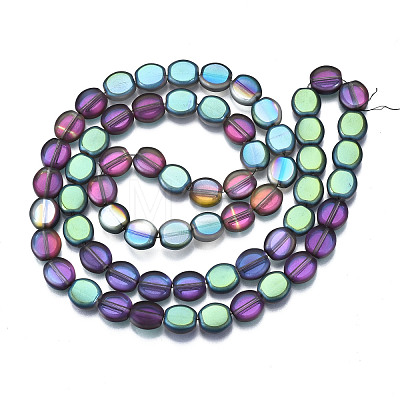 Electroplate Transparent Glass Beads Strands EGLA-Q124-001-E01-1