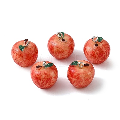 Opaque Resin Imitation Fruit Pendants RESI-F076-01P-1