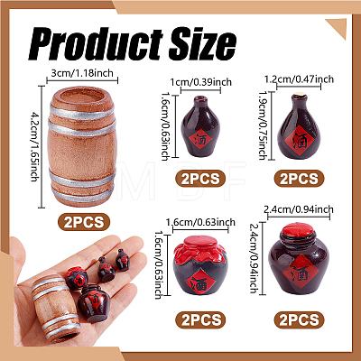 5Pcs Wood Barrels Miniature Ornaments DIY-WH0308-915-1
