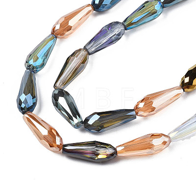 Electroplate Transparent Glass Beads Strands X-EGLA-Q026-014-1