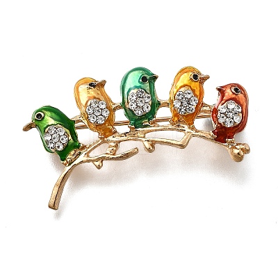 Zinc Alloy Enamel Rhinstone Brooches JEWB-V001-03A-01-1