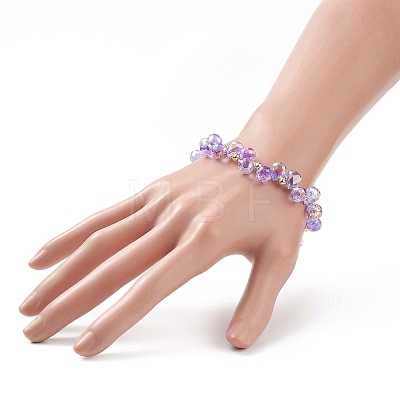 Bling Glass Teardrop Beaded Bracelet for Women BJEW-JB08991-1