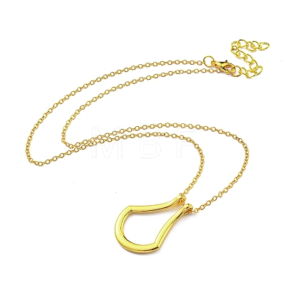 Alloy Teardrop Pendant Necklaces for Women NJEW-G132-01G-1