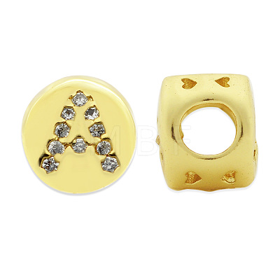 Brass Micro Pave Clear Cubic Zirconia Beads KK-T030-LA859X26-1