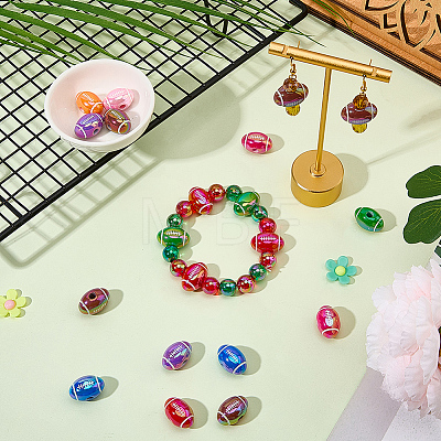 20Pcs UV Plating Opaque Acrylic Beads MACR-SC0002-73-1