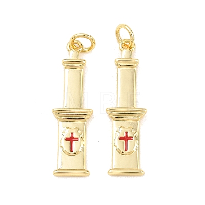 Brass Enamel Pendants KK-B167-07G-1