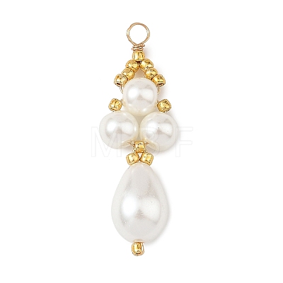 Dyed Glass Pearl Pendants PALLOY-MZ01374-1