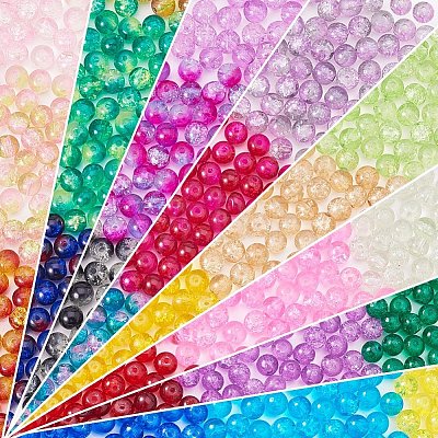 Spray Painted Crackle Glass Beads CCG-PH0002-01-6mm-1