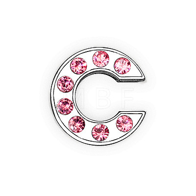 Glass Rhinestone Slide Charms PALLOY-TAC0018-02-C-1