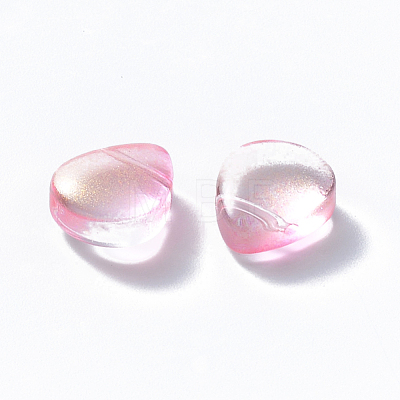 Transparent Spray Painted Glass Beads GLAA-T016-29A-1