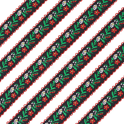 10Yards Polyester Flower Ribbon OCOR-TA0003-63B-1