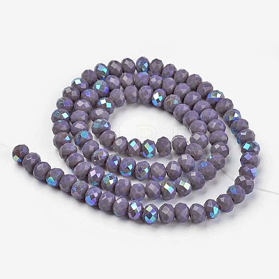 Electroplate Opaque Solid Color Glass Beads Strands EGLA-A044-P2mm-L11-1