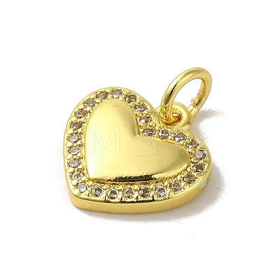 Real 18K Gold Plated Brass Pave Cubic Zirconia Pendants KK-M283-08G-01-1