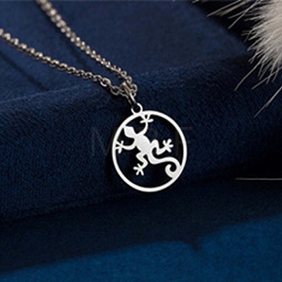 304 Stainless Steel Laser Cut Pendant Necklaces FS-WGA4904-04-1