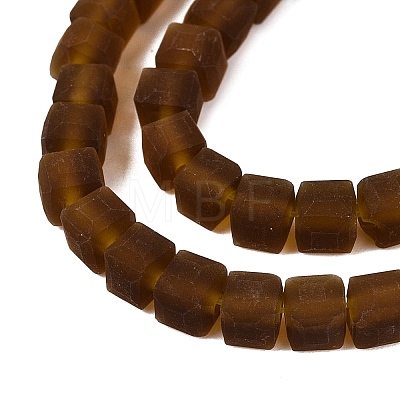 Transparent Frosted Glass Beads Strands GLAA-N072-01A-A19-1