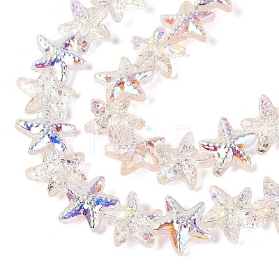 Electroplate Transparent Glass Beads Strands EGLA-Q136-01A-04-1