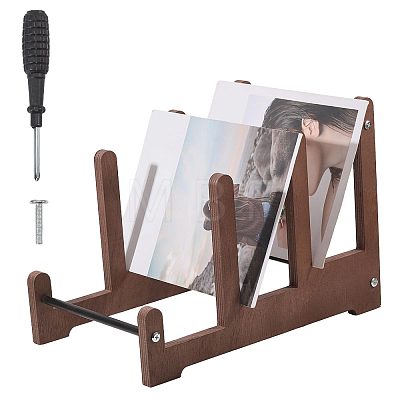 Wood Vinyl Record Storage Rack AJEW-WH0643-114-1