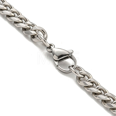 Non-Tarnish 201 Stainless Steel Curb Chain Necklaces for Men NJEW-Q336-08C-P-1