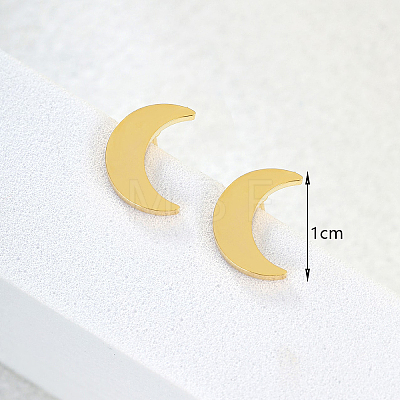 Fashionable and Cute Moon 201 Stainless Steel Stud Earrings OA0513-1
