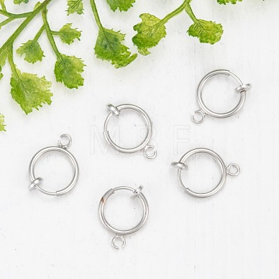 Brass Clip-on Hoop Earring Findings KK-P102-01P-1