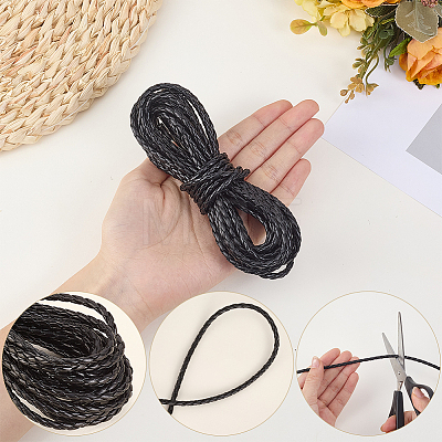 5M Round Braided PU Leather Cords WL-CL0001-33A-1
