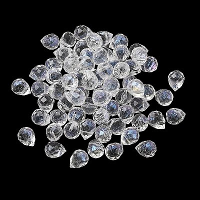 Electroplate Transparent Glass Beads GLAA-A045-05A-1