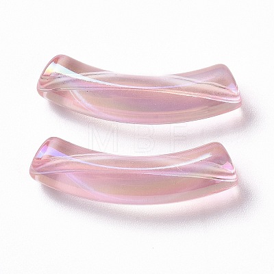 UV Plating Transparent Rainbow Iridescent Acrylic Beads OACR-A016-01K-1
