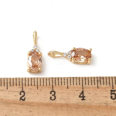 Brass Micro Pave Cubic Zirconia Pendants X-KK-Q031-43G-03-1