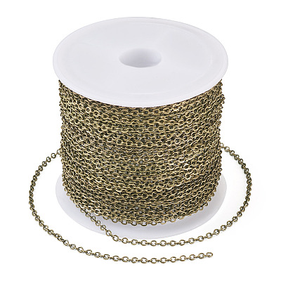 Brass Coated Iron Flat Cable Chains CH-TAC0007-01AB-1