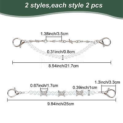 WADORN 4Pcs 2 Style Punk Style Barbed Wire Alloy Link Shoe Chains DIY-WR0002-63-1