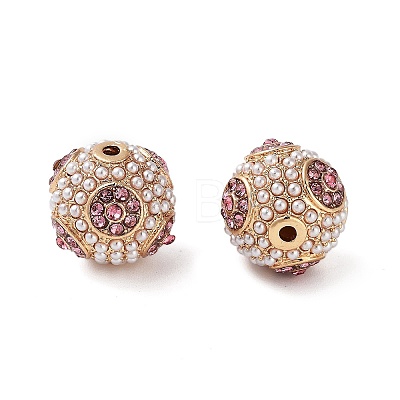 Golden Plated Alloy Rhinestone Beads FIND-E046-14G-01-1