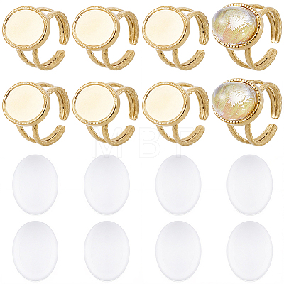 DIY Oval Finger Rings Making Kit DIY-BBC0003-15G-1