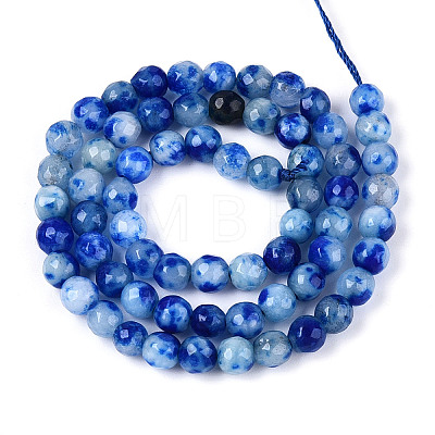 Dyed Natural White Jade Beads Strands X-G-T139-6mm-60-17-1