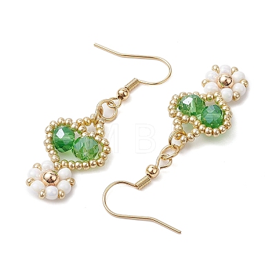 Handmade Glass Seed Beads Dangle Earrings EJEW-MZ00244-01-1