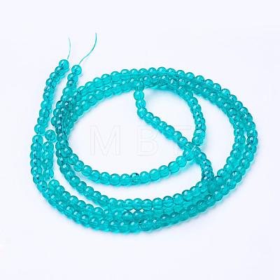 Spray Painted Crackle Glass Beads Strands CCG-Q001-4mm-15-1