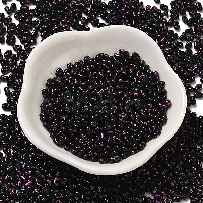 Spray Painted Glass Seed Beads SEED-F005-08A-01-1