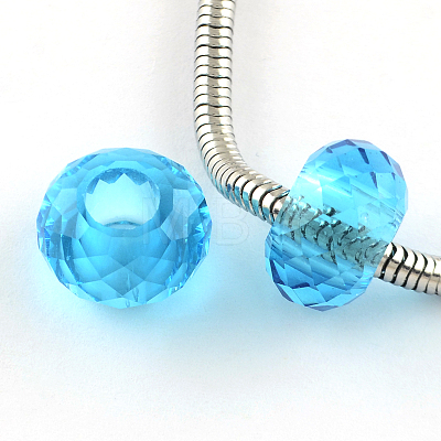 120 Faceted Glass European Beads X-GPDL-R014-M-1