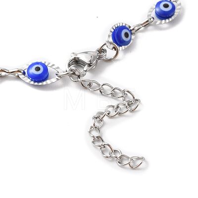 Evil Eye Plastic Link Chain Necklace NJEW-H169-03P-02-1