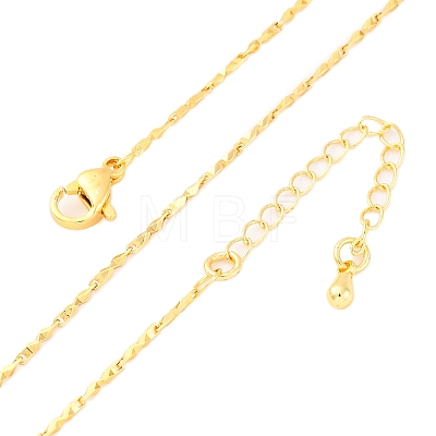 Brass Textured Bar Link Chain Necklaces NJEW-D302-65G-1