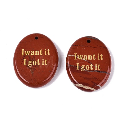 Natural Red Jasper Pendants G-N365-02B-1