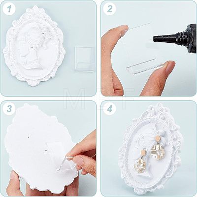 Fingerinspire 2 Sets 2 Style Resin Earring Jewelry Cameo Display Stand EDIS-FG0001-49-1